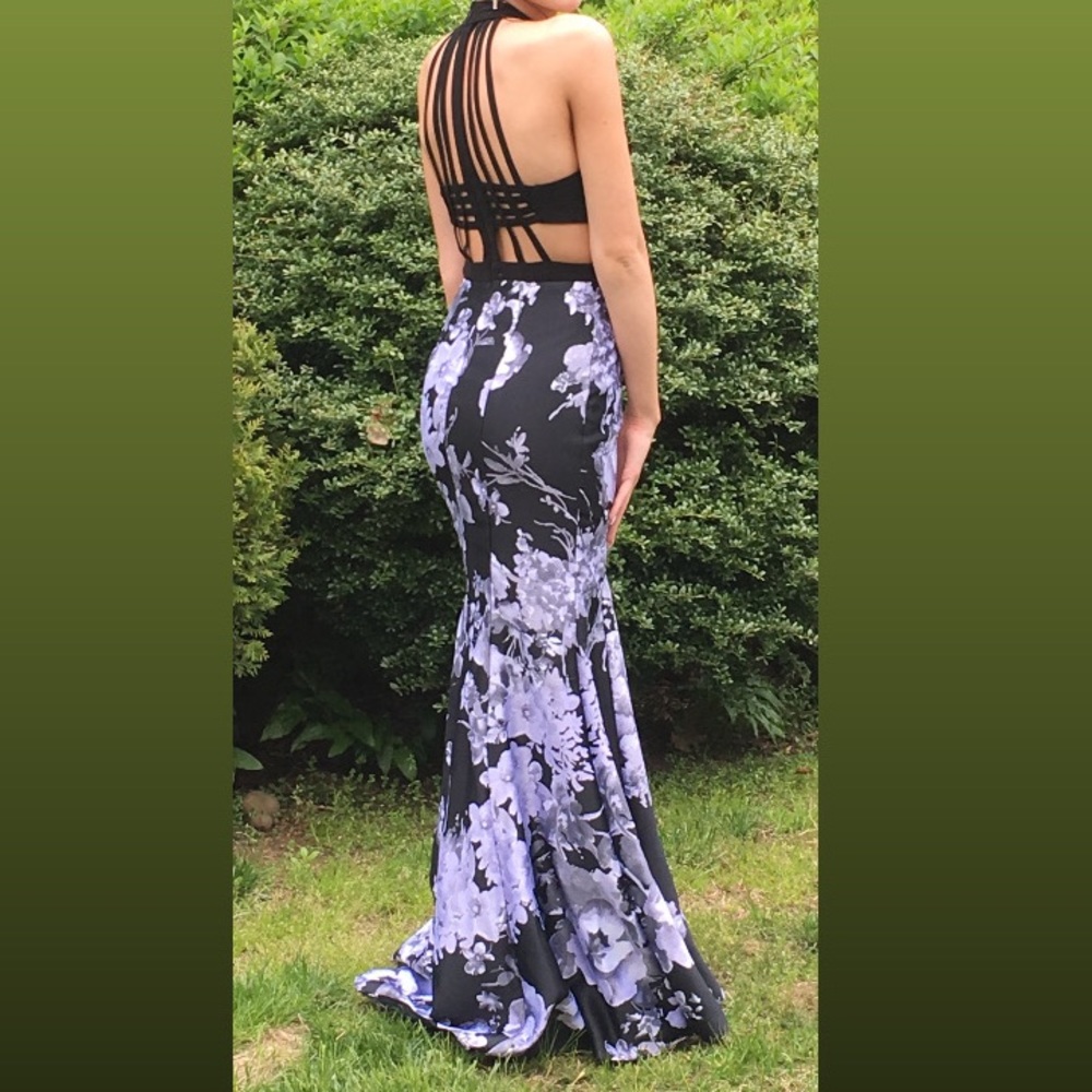Mermaid cut out prom dress